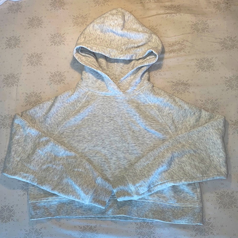 light gray cropped H&M hoodie